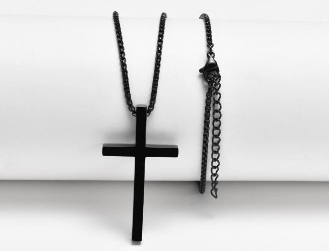 Wholesale Stainless Steel Width 25MM Cross Necklace