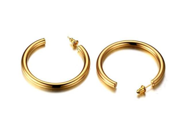 Wholesale Stainless Steel Classic Hip Hop Hoop Earrings