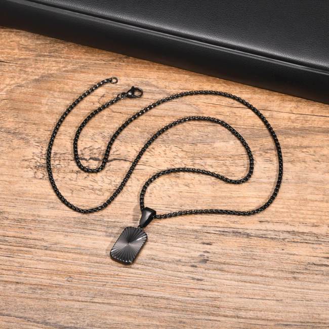 Wholesale Stainless Steel Pleated Dog Tag Pendant