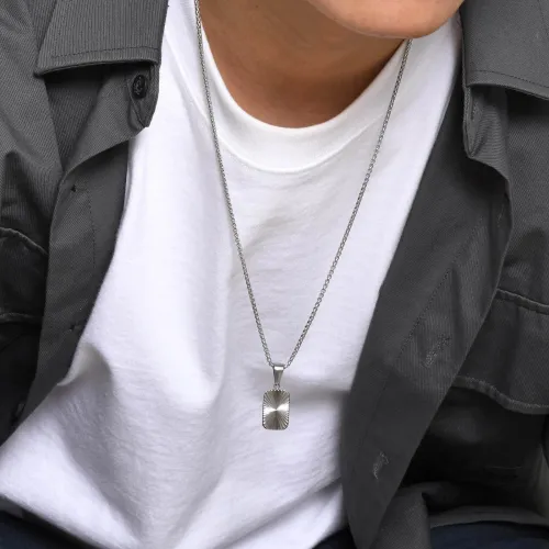 Wholesale Stainless Steel Pleated Dog Tag Pendant