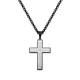 Wholesale Stainless Steel Two Tone Textured Cross Necklace