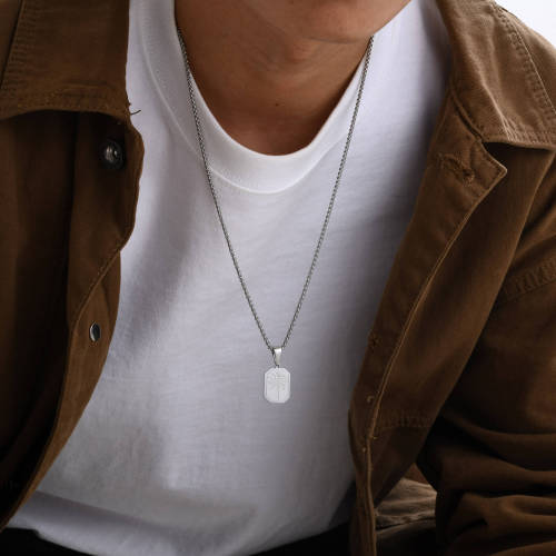 Wholesale Stainless Steel Palm Tree Dog Tag Pendant
