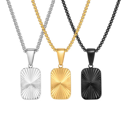 Wholesale Stainless Steel Pleated Dog Tag Pendant