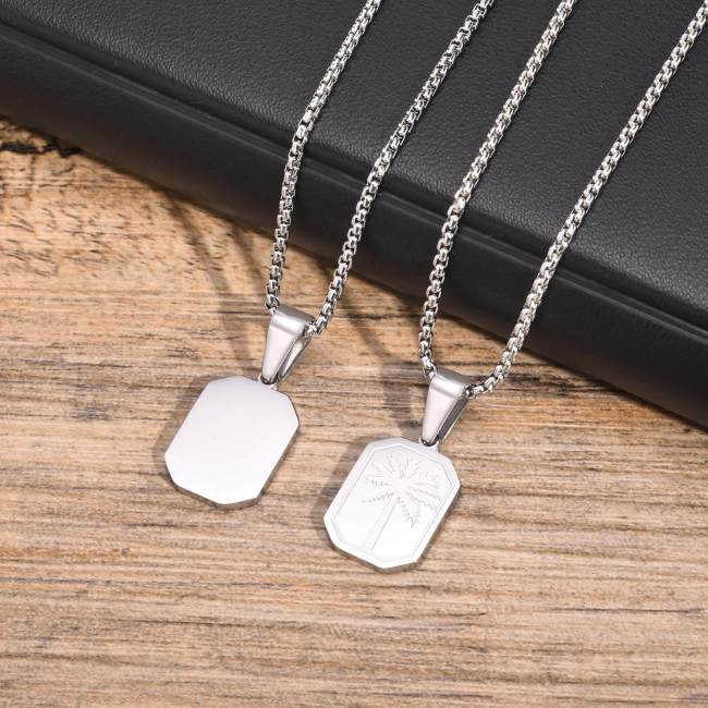 Wholesale Stainless Steel Palm Tree Dog Tag Pendant
