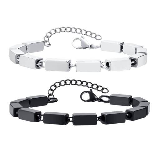 Wholesale Stainless Steel Cuboid Chain Bracelet
