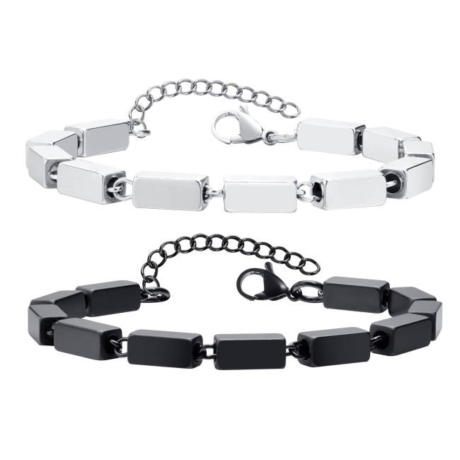 Wholesale Stainless Steel Cuboid Chain Bracelet