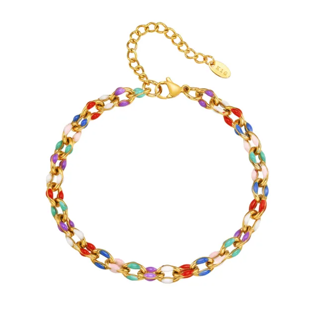 Wholesale Stainless Steel Color Chain Anklet
