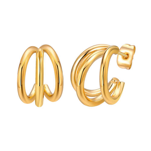 Wholesale Stainless Steel Women Multi-tube Stud Earrings