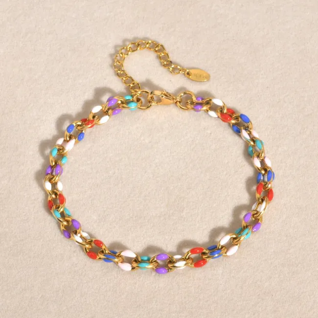 Wholesale Stainless Steel Color Chain Anklet