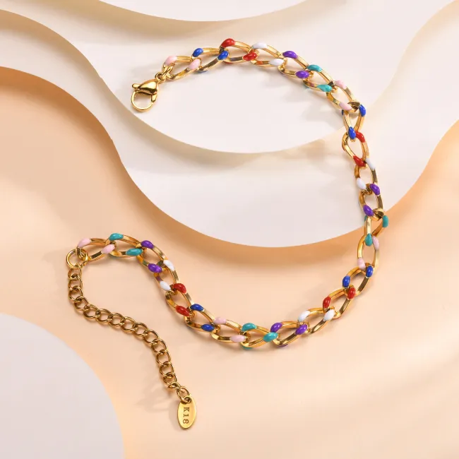 Wholesale Stainless Steel Color Chain Anklet