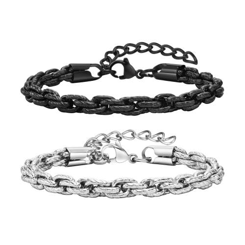 Wholesale Stainless Steel Men Rope Chain Bracelet