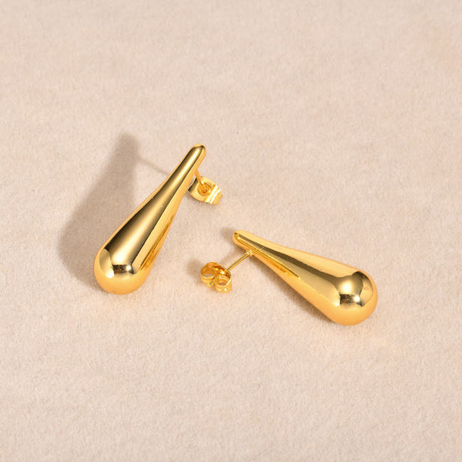 Wholesale Stainless Steel Glossy Drop Earrings