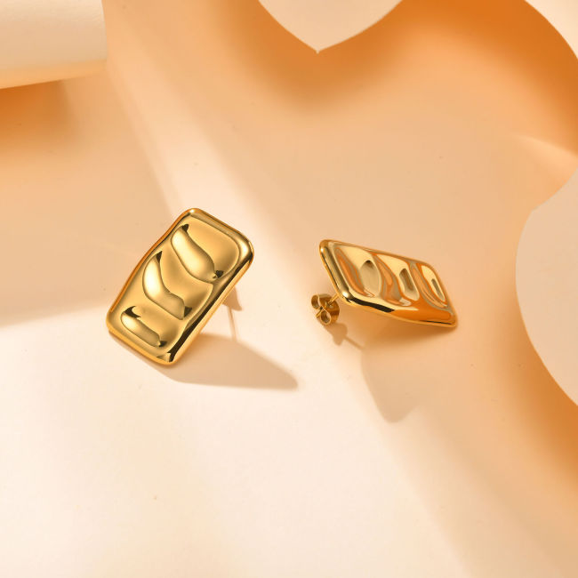 Wholesale Stainless Steel Square Stud Earrings