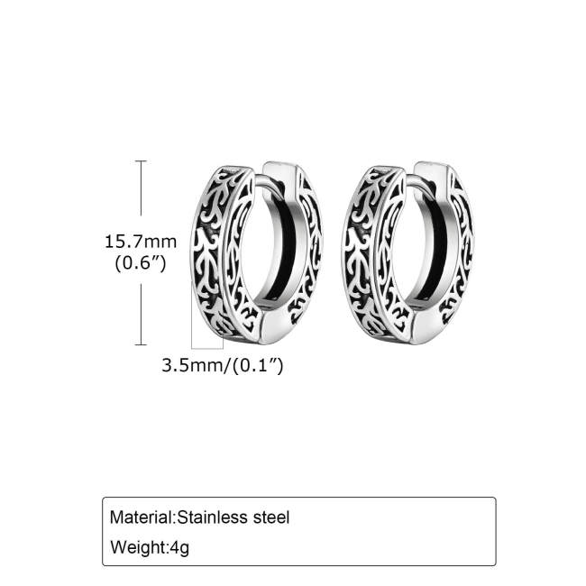 Wholesale Stainless Steel Mens Celtic Huggie Hoop Earrings