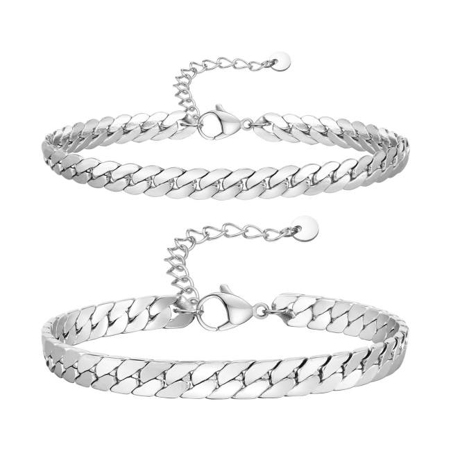 Wholesale Stainless Steel Flat NK Chain Mens Bracelets