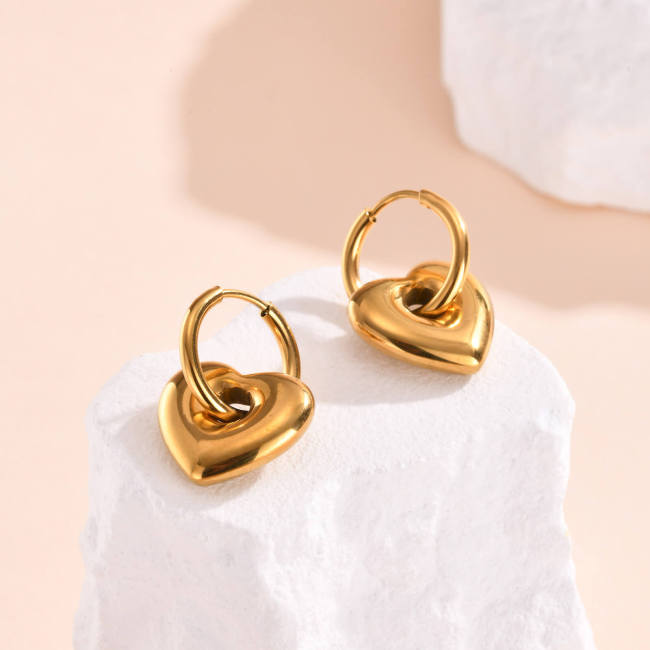 Wholesale Stainless Steel Star Moon Heart Earrings