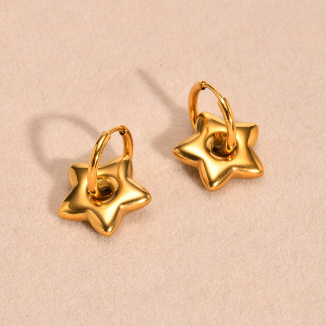 Wholesale Stainless Steel Star Moon Heart Earrings