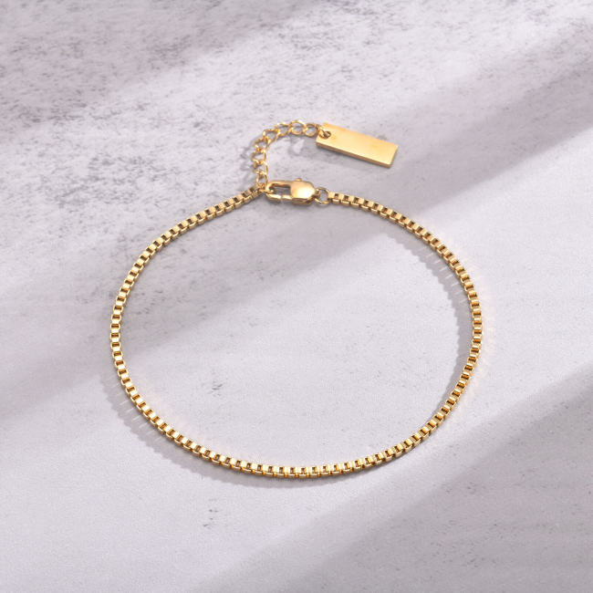 Wholesale Stainless Steel 2MM Box Chain Bracelet