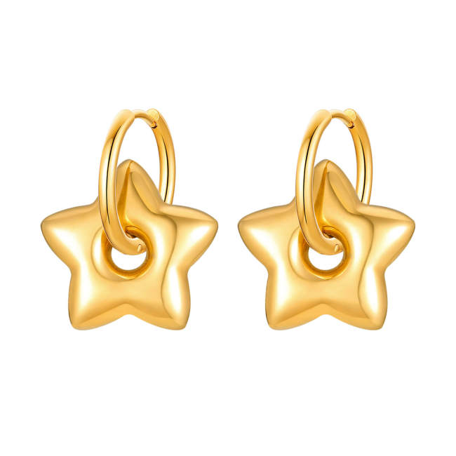 Wholesale Stainless Steel Star Moon Heart Earrings