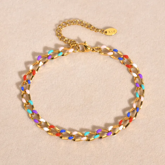 Wholesale Stainless Steel Color Chain Anklet