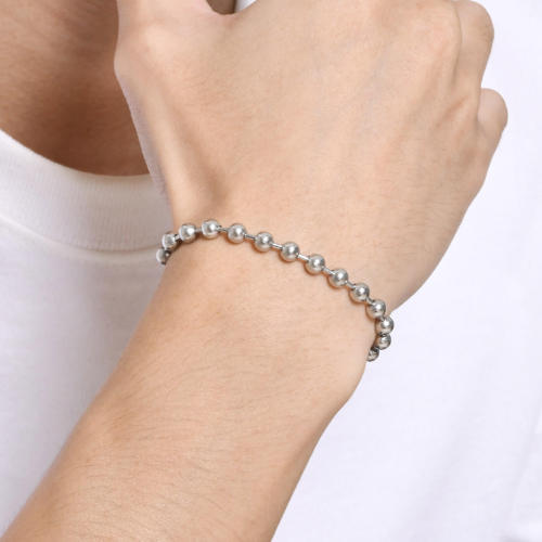 Wholesale Stainless Steel Mens Ball Bead Chain Bracelet
