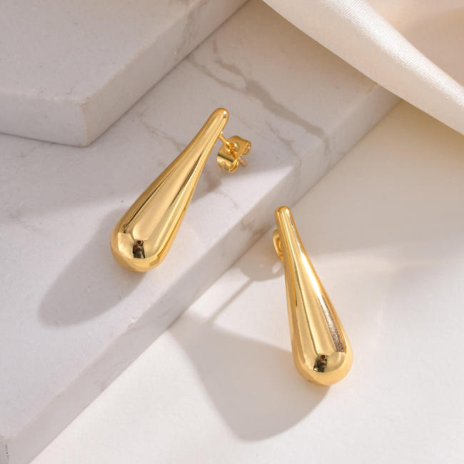Wholesale Stainless Steel Glossy Drop Earrings