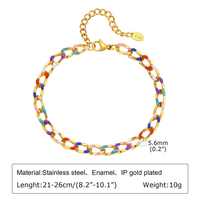 Wholesale Stainless Steel Color Chain Anklet