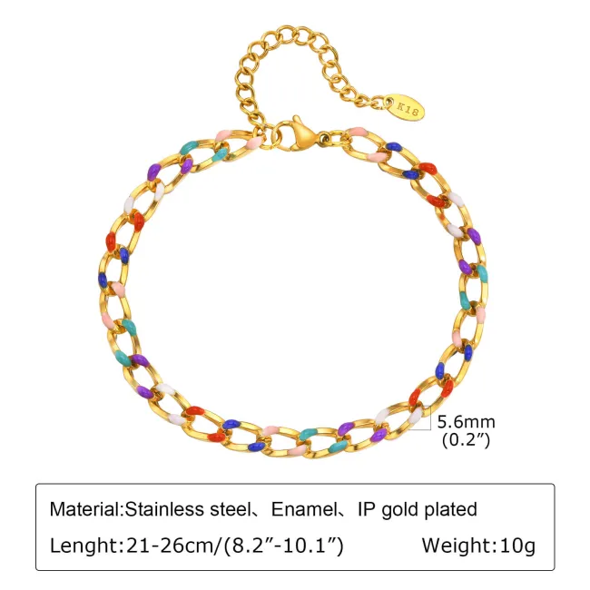 Wholesale Stainless Steel Color Chain Anklet