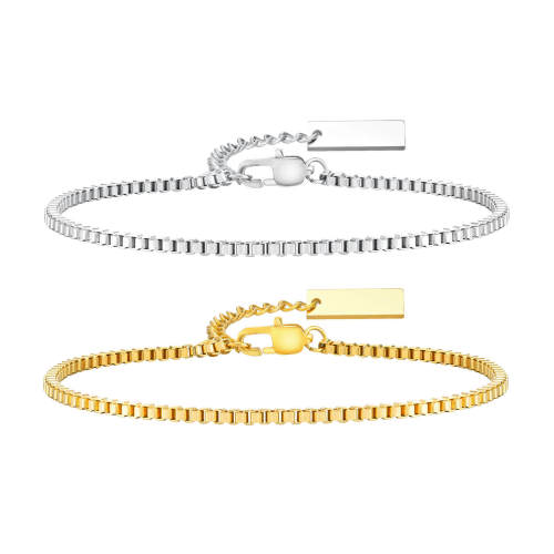 Wholesale Stainless Steel 2MM Box Chain Bracelet