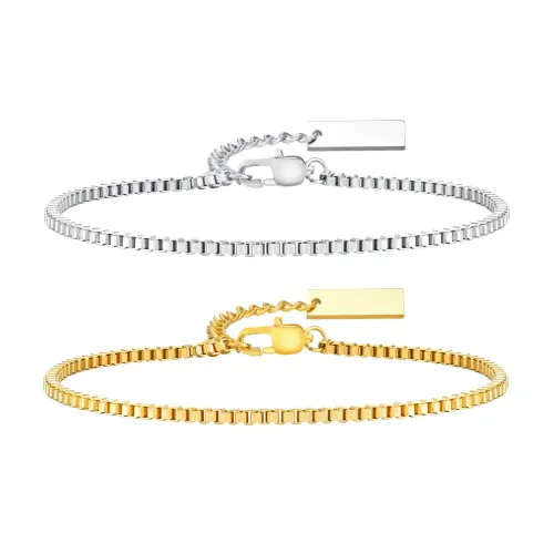 Wholesale Stainless Steel 2MM Box Chain Bracelet