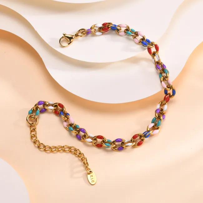 Wholesale Stainless Steel Color Chain Anklet