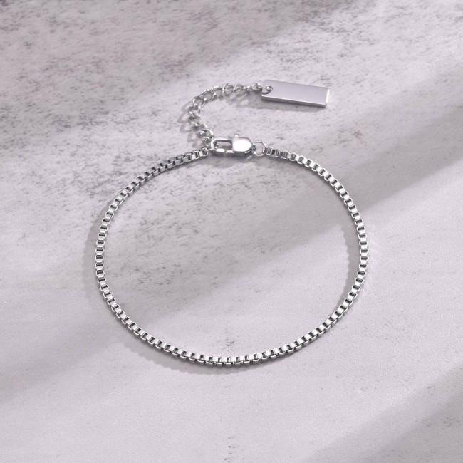 Wholesale Stainless Steel 2MM Box Chain Bracelet