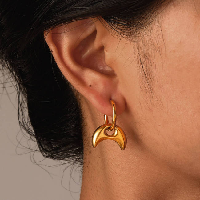 Wholesale Stainless Steel Star Moon Heart Earrings