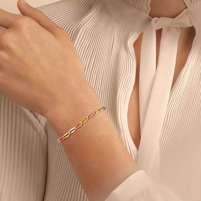 Wholesale Stainless Steel Colorful Chain Bracelet