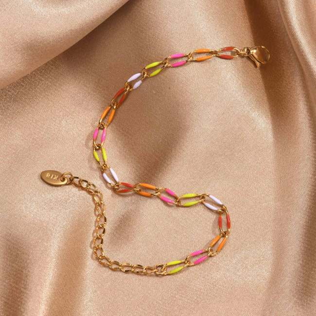 Wholesale Stainless Steel Colorful Chain Bracelet