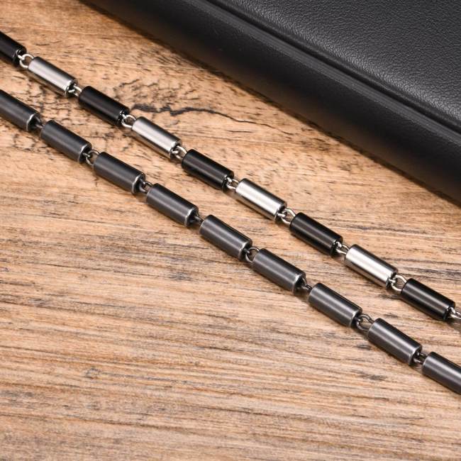 Wholesale Stainless Steel Cylinder Link Chain Bracelet
