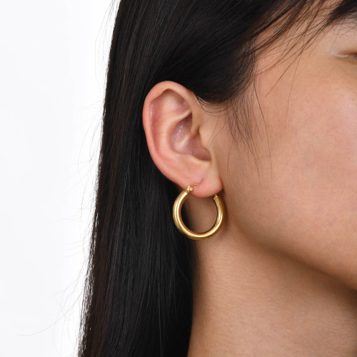 Wholesale Stainless Steel Tube Hoop Earrings