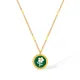 Wholesale Stainless Steel Enamel Flower Coin Pendant