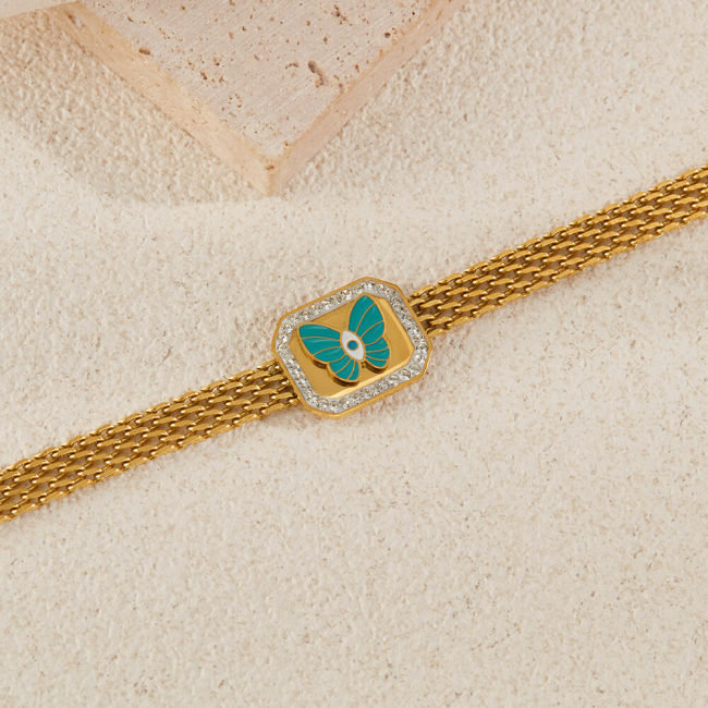 Wholesale Stainless Steel Mesh Chain Butterfly Bracelet