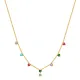 Wholesale Stainless Steel Multi Color Hearts CZ Necklace