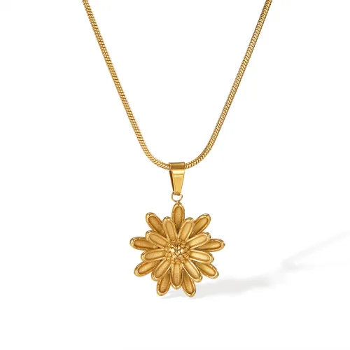 Wholesale Stainless Steel Daisy Flower Necklace