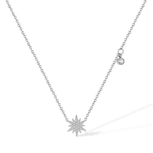 Wholesale Stainless Steel Inlay CZ Sunflower Pendant