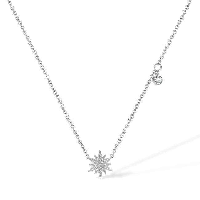 Wholesale Stainless Steel Inlay CZ Sunflower Pendant