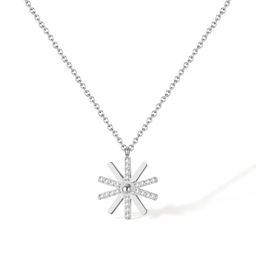 Wholesale Stainless Steel Minimalist Sunflower Necklace