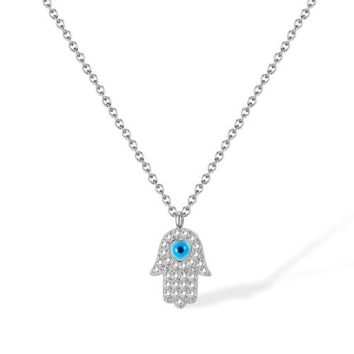 Wholesale Stainless Steel Hamsa Evil Eye Necklace