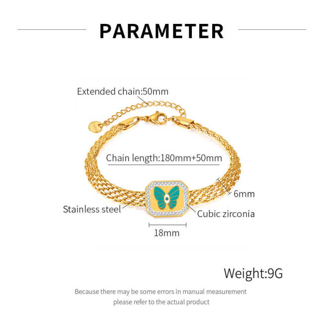 Wholesale Stainless Steel Mesh Chain Butterfly Bracelet