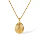 Wholesale Stainless Steel Textured Egg Pendant Necklace
