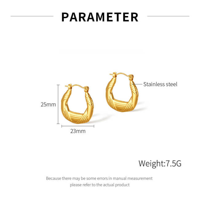Wholesale Stainless Steel Irregular Hoop Earrings