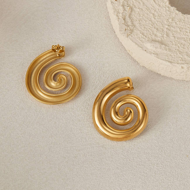 Wholesale Stainless Steel Chunky Swirl Stud Earrings