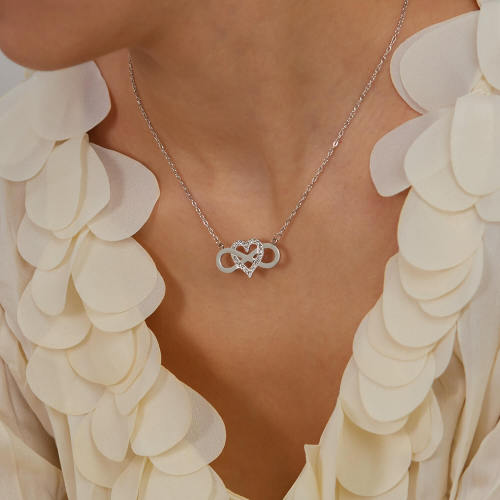 Wholesale Stainless Steel Interlocking Infinity Heart Pendant